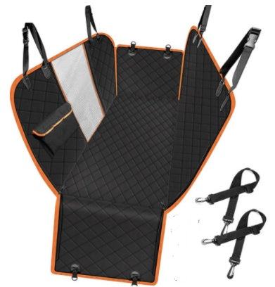 Premium Pet Travel Hammock with Calming Visual Window - Breathable, Waterproof Dog Back Seat Protector for Anxiety-Free Road Trips - Safe, Non-Slip Car Mat with Storage & Easy-Access Zippers