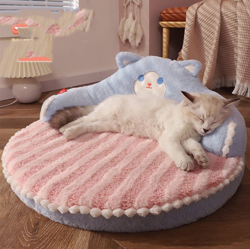 Cozy Bear Hug™ Winter Sanctuary – Ultra-Plush Self-Warming Cat Bed for Deep Sleep & Stress Relief – The Ultimate 'Safe Haven' Nest for Your Feline