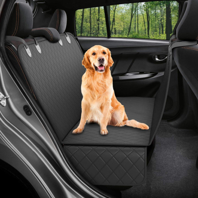 Premium Pet Travel Hammock with Calming Visual Window - Breathable, Waterproof Dog Back Seat Protector for Anxiety-Free Road Trips - Safe, Non-Slip Car Mat with Storage & Easy-Access Zippers