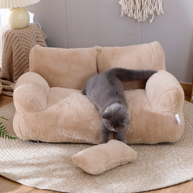 Premium Luxury Cat Sanctuary Sofa - Ultra-Soft Cozy Cuddle Nest for Anxiety Relief & Deep Sleep - Aesthetic Modern Pet Furniture That Blends Perfectly with Your Home Decor