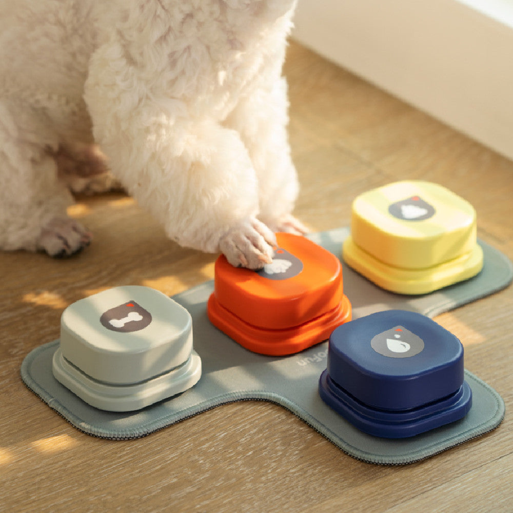 Unlock Your Pet's Voice: Interactive Communication Starter Set for Bonding & Mental Enrichment – Teach Your Dog to "Talk" – Customizable Recording Buttons with Activity Stickers & Mats