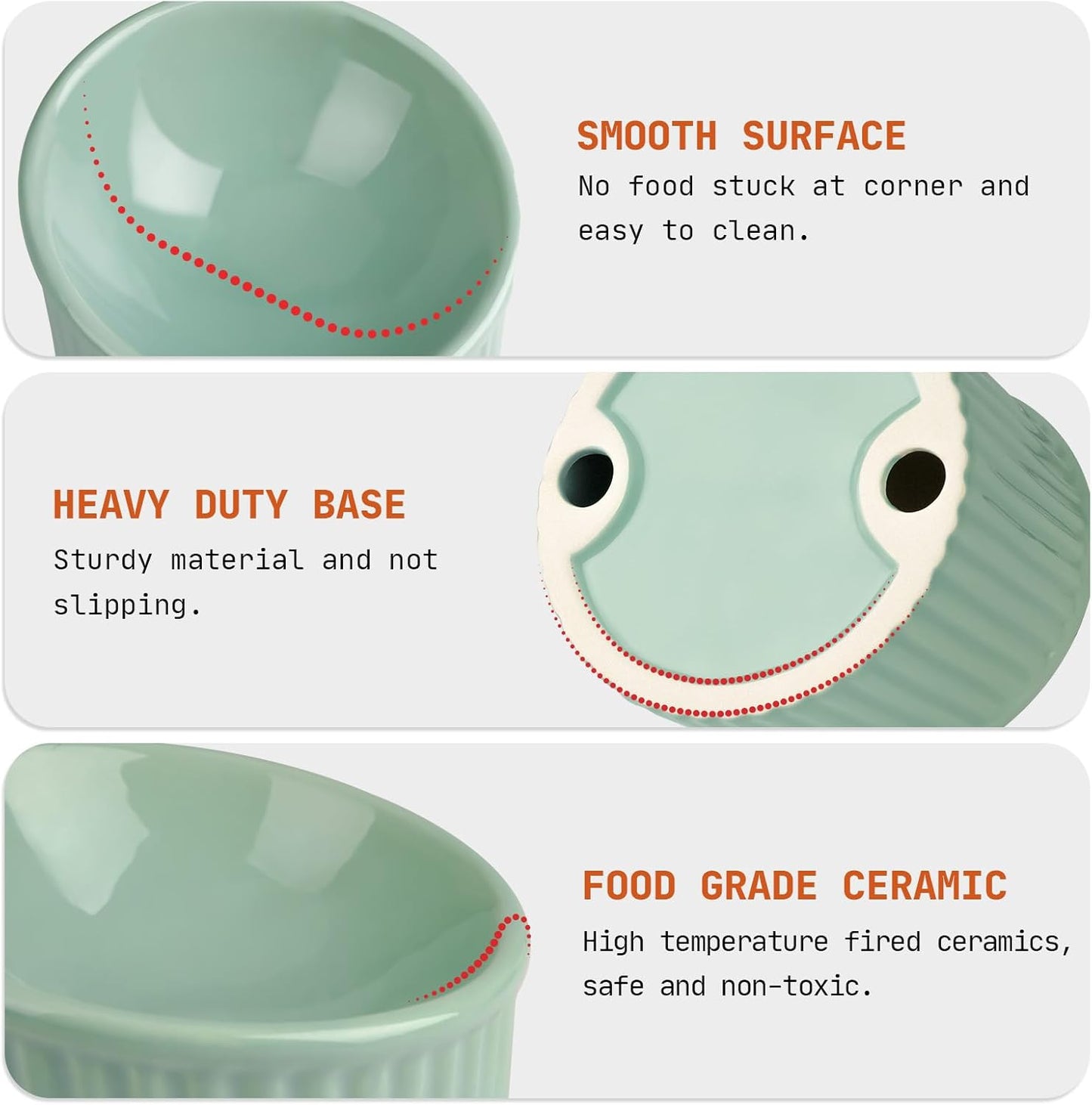 Elevated Cat Bowls Raised Cat Bowl For Indoor Cats Tilted Ceramic Elevated Food Or Water Bowls Anti Vomit Whisker Friendly Bowls Round Shape