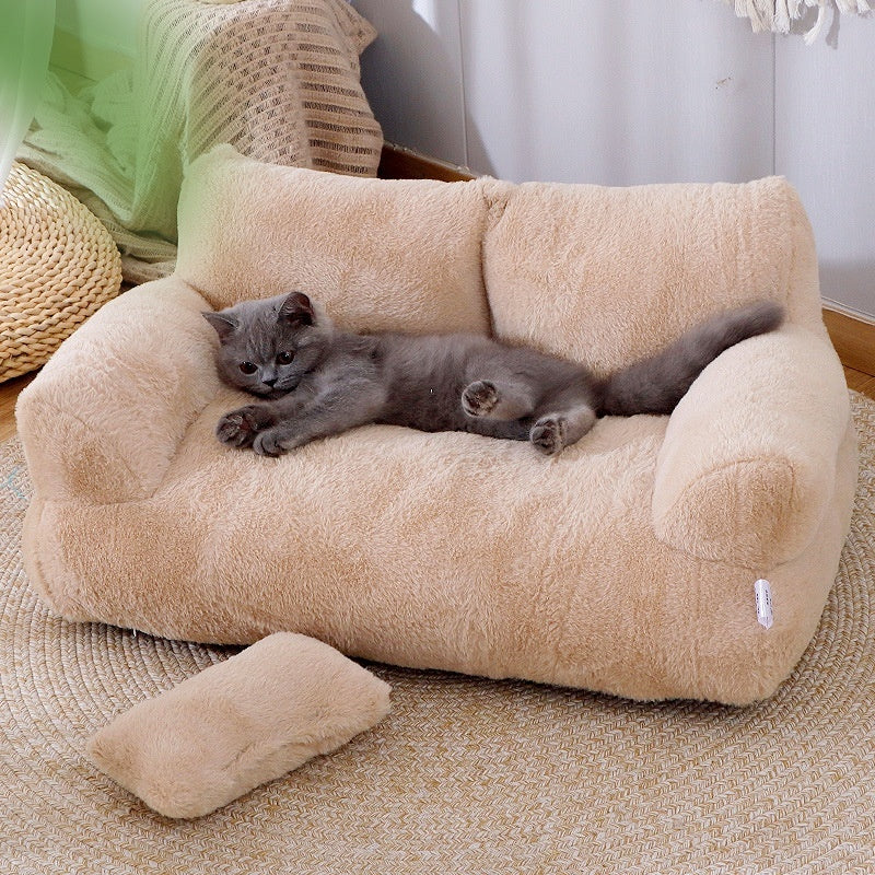 Premium Luxury Cat Sanctuary Sofa - Ultra-Soft Cozy Cuddle Nest for Anxiety Relief & Deep Sleep - Aesthetic Modern Pet Furniture That Blends Perfectly with Your Home Decor