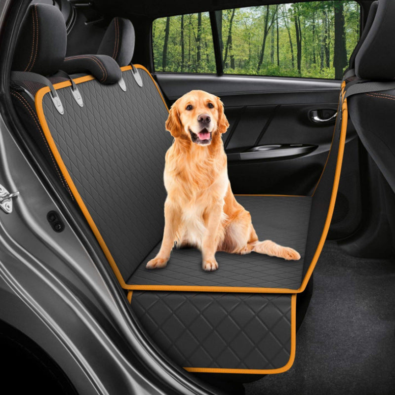 Premium Pet Travel Hammock with Calming Visual Window - Breathable, Waterproof Dog Back Seat Protector for Anxiety-Free Road Trips - Safe, Non-Slip Car Mat with Storage & Easy-Access Zippers