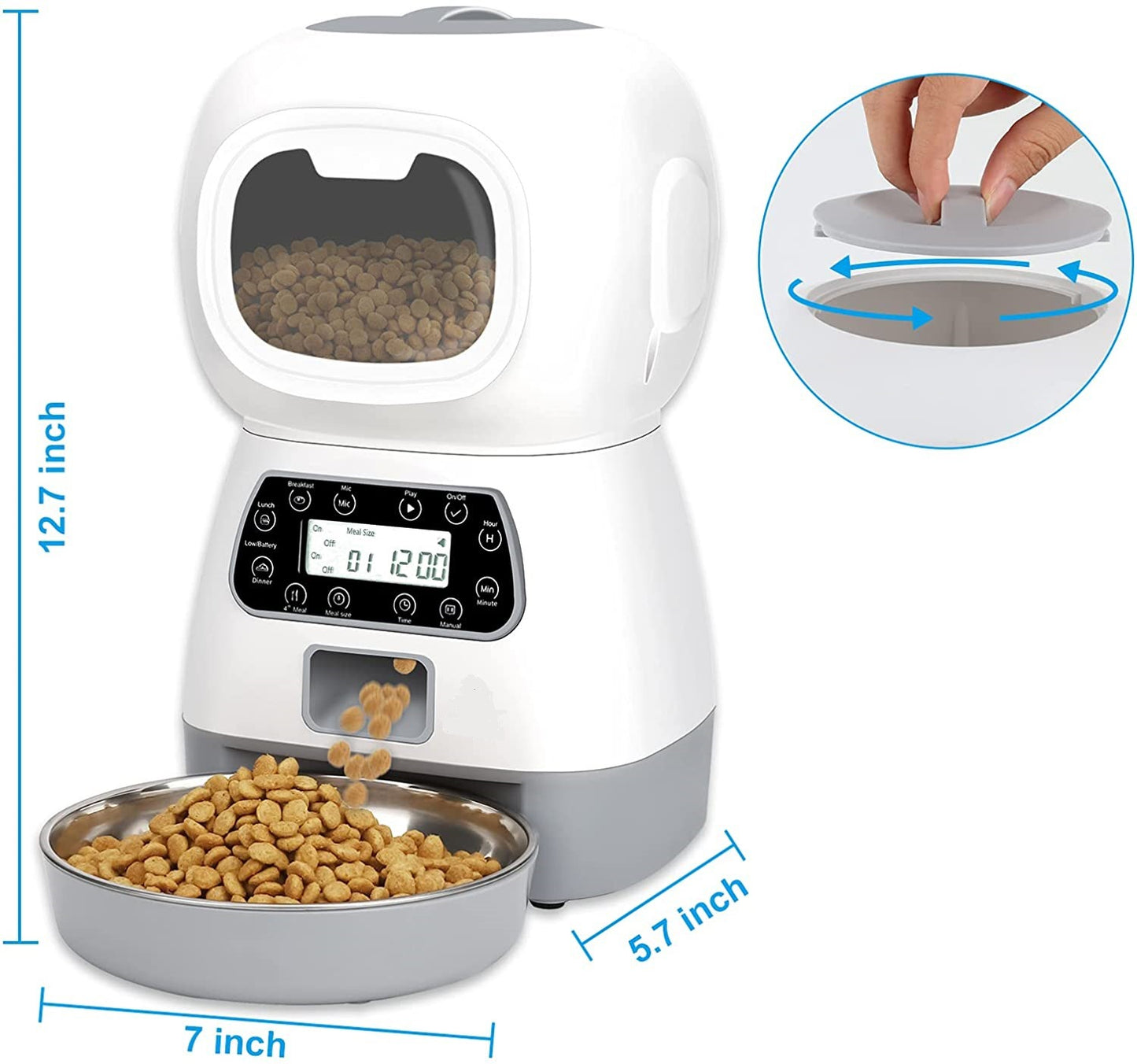 Connected Care Smart Pet Feeder – Ensure Healthy Meals Anytime with Remote App Control, Personalized Voice Messages, and Hygienic Stainless Steel Bowl for Total Peace of Mind