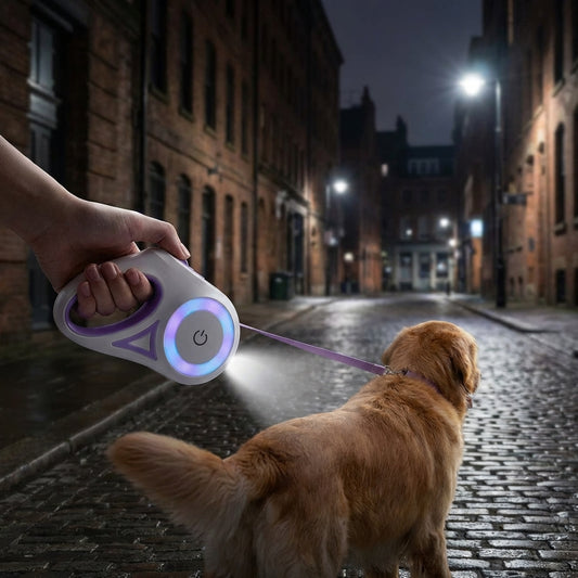 Dog Leash Retractable Leash And Dog Collar Spotlight Automatic Pet Dog Cat Traction Rope For Small Medium Dogs Pet Product
