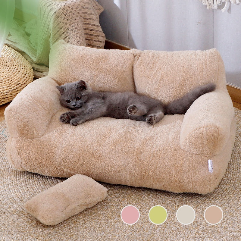 Premium Luxury Cat Sanctuary Sofa - Ultra-Soft Cozy Cuddle Nest for Anxiety Relief & Deep Sleep - Aesthetic Modern Pet Furniture That Blends Perfectly with Your Home Decor