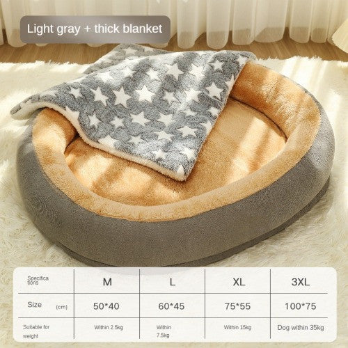 Cozy Cloud Sanctuary for Pets - Ultra-Soft Warm Plush Bed for Anxiety Relief - The Ultimate Sleep Haven for Dogs & Cats - Machine Washable & Easy Care