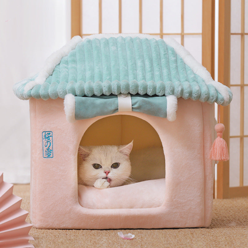 Luxury Cat Villa Private Sanctuary - Cozy Anxiety-Relief Hideaway & Premium Sleeping Condo for Ultimate Feline Comfort & Security
