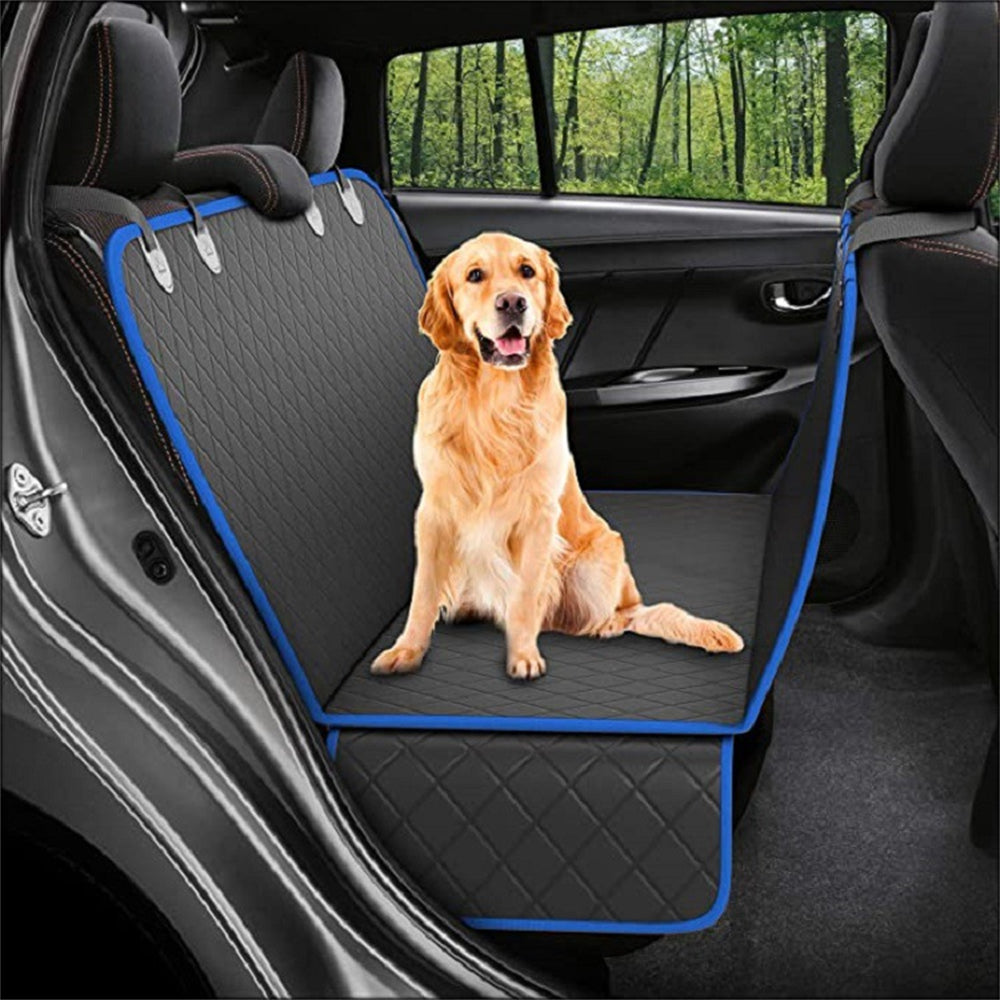 Premium Pet Travel Hammock with Calming Visual Window - Breathable, Waterproof Dog Back Seat Protector for Anxiety-Free Road Trips - Safe, Non-Slip Car Mat with Storage & Easy-Access Zippers